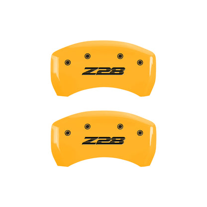 MGP 4 Caliper Covers Engraved Front Camaro Rear Z28 Yellow Finish Black Char 2000 Chevy Camaro MGP