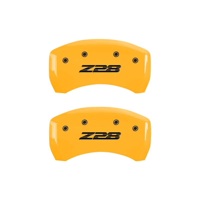 MGP 4 Caliper Covers Engraved Front Camaro Rear Z28 Yellow Finish Black Char 2000 Chevy Camaro MGP