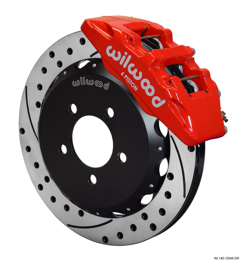 Wilwood Dynapro 6 Front Kit 12.88 x 1.00 Drilled Red Wilwood