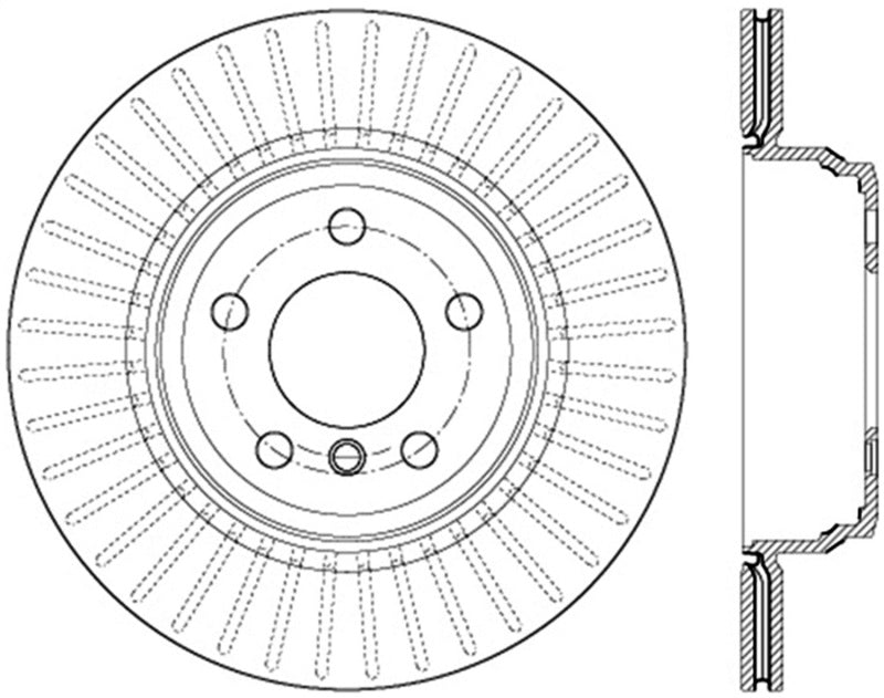 StopTech 12-16 BMW 335i Slotted & Drilled Rear Left Rotor - eliteracefab.com