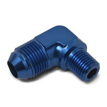 Load image into Gallery viewer, Russell Performance -3 AN to 1/8in NPT 90 Degree Flare to Pipe Adapter (Blue)