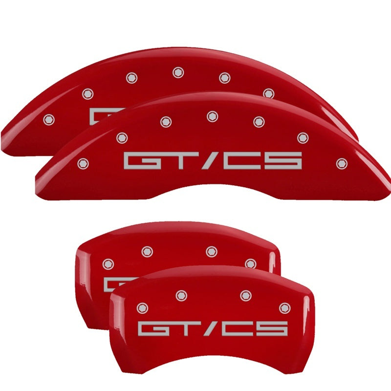 MGP 15-21 Ford Mustang GT/CS 4 Caliper Covers Engraved Front & Rear MGP Red finish silver ch MGP