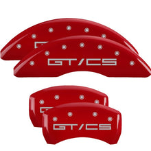 Load image into Gallery viewer, MGP 15-21 Ford Mustang GT/CS 4 Caliper Covers Engraved Front &amp; Rear MGP Red finish silver ch MGP