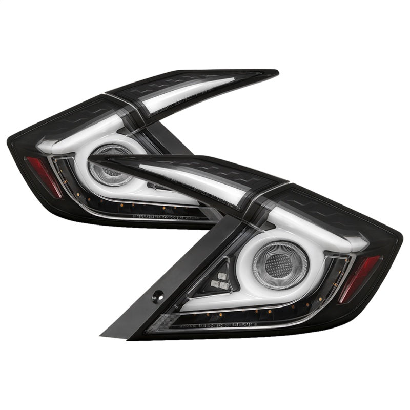 Spyder 16-19 Honda Civic 4 Door Light Bar LED Tail Lights - Black - ALT-YD-HC164D-LB-BK - eliteracefab.com