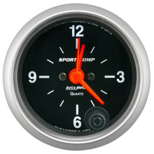 Load image into Gallery viewer, AutoMeter GAUGE; CLOCK; 2 1/16in.; 12HR; ANALOG; SPORT-COMP - eliteracefab.com