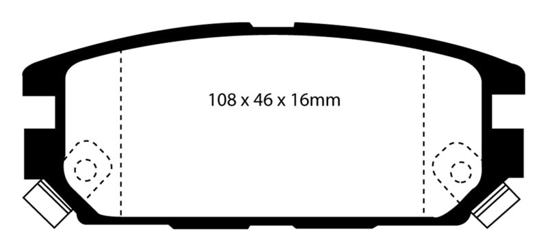 EBC 91-93 Dodge Stealth 3.0 4WD Yellowstuff Rear Brake Pads - eliteracefab.com