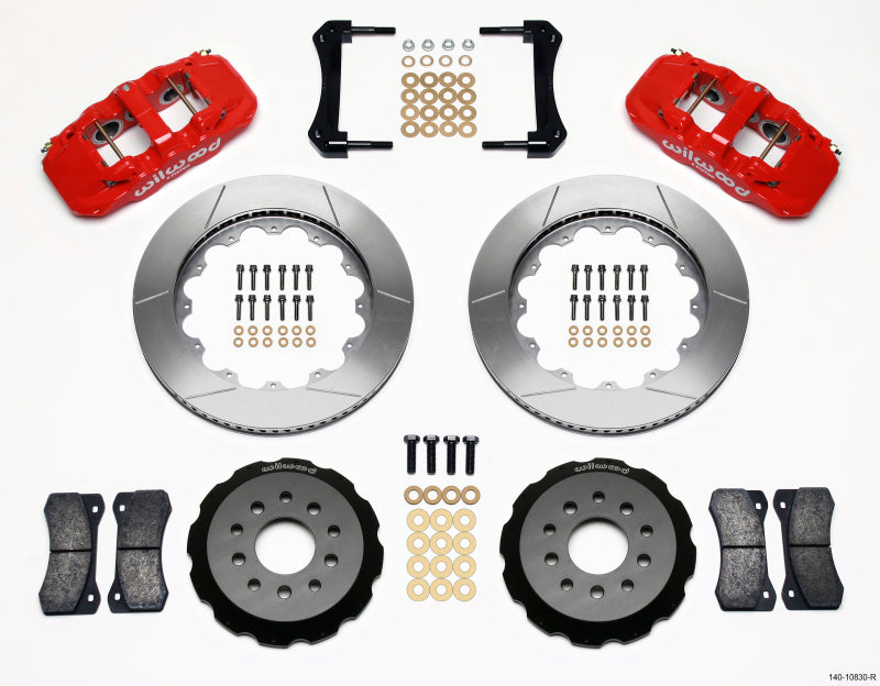 Wilwood AERO6 Front Hat Kit 14.00 Red 2005-2014 Mustang Wilwood