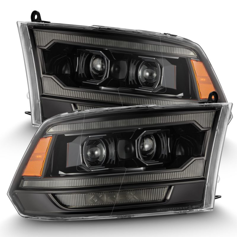 AlphaRex 09-18 RAM 1500 PRO-Series Proj Headlights Alpha-Black w/Sequential Signal & Top/Middle DRL AlphaRex