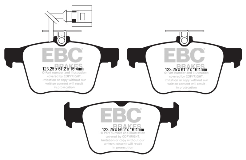 EBC 2018 Audi TT Quattro Yellowstuff Rear Brake Pads - eliteracefab.com