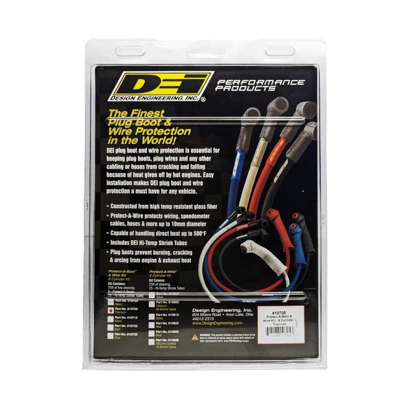 DEI Protect-A-Boot and Wire Kit 8 Cylinder - Titanium DEI