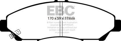 EBC 07-13 Acura MDX 3.7 Ultimax2 Front Brake Pads - eliteracefab.com