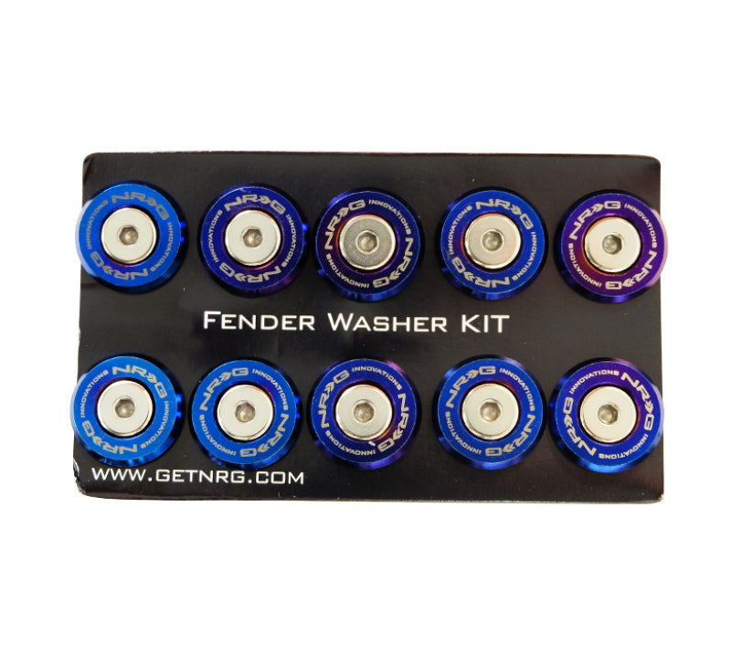 NRG M-Style Fender Washer Kit (TI Series) M6 Bolts For Plastic (TI Brn Wshr/Silver Scrw) - Set of 10 - FW-300TS