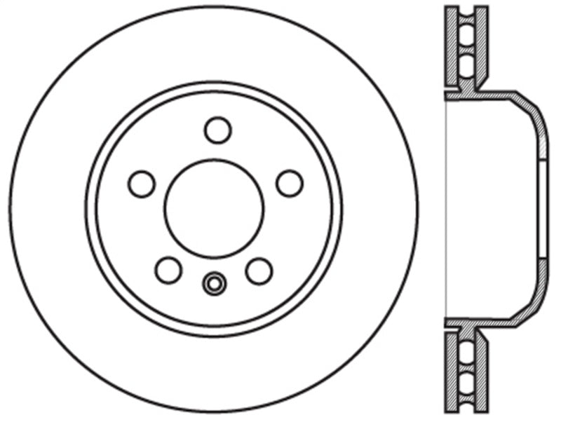 StopTech 2011-2013 BMW 535i / 2012-2016 BMW 640i Slotted & Drilled Rear Right Brake Rotor - eliteracefab.com