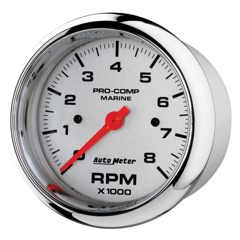 Autometer Marine Chrome Ultra-Lite 3-3/8in 8k RPM Tachometer Gauge 200779-35