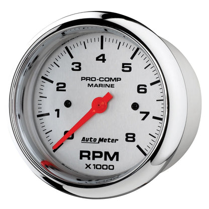Autometer Marine Chrome Ultra-Lite 3-3/8in 8k RPM Tachometer Gauge 200779-35