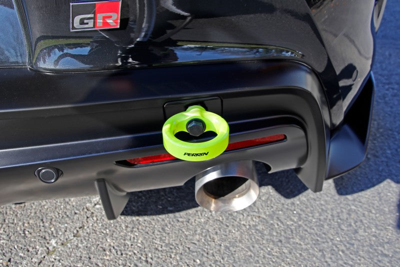 Perrin 2020 Toyota Supra Tow Hook Kit (Rear) - Neon Yellow - eliteracefab.com