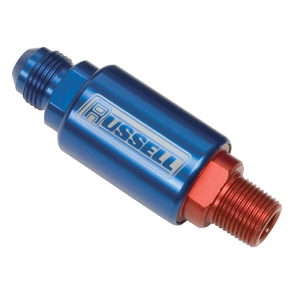 Russell Performance Red/Blue Anodized (3in Length 1-1/4in dia. -6 x 3/8in male NPT inlet/outlet)