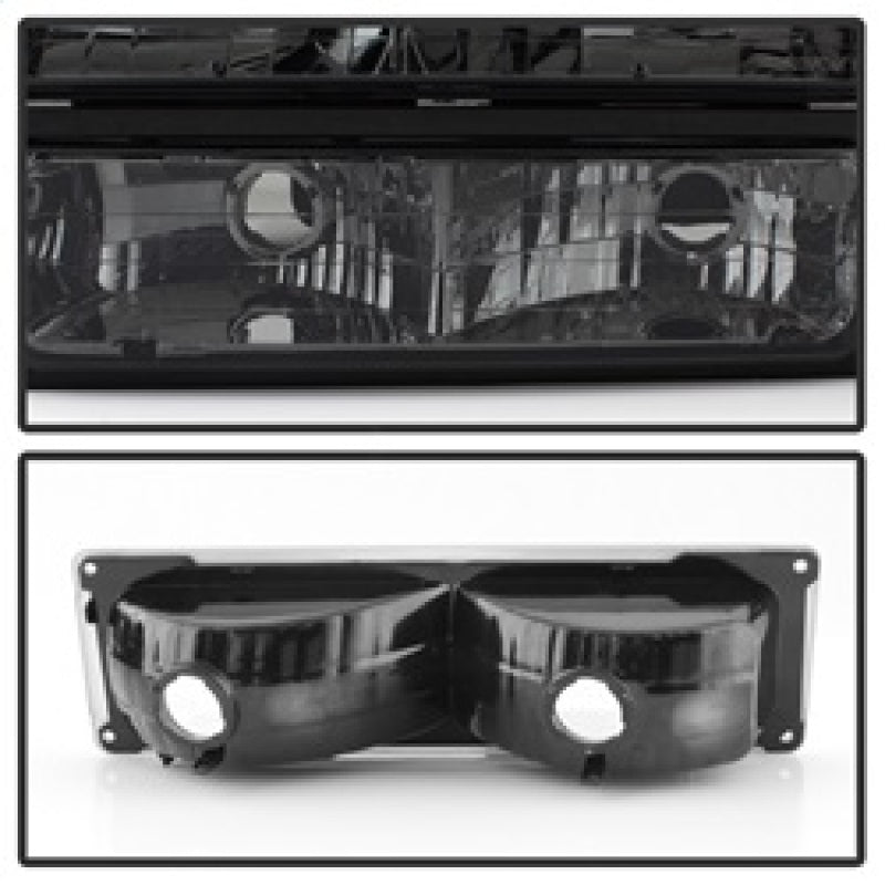 Xtune Chevy Suburban 94-98 Headlights w/ Corner & Parking Lights 8pcs Smoked HD-JH-CCK88-AM-SM-SET - eliteracefab.com