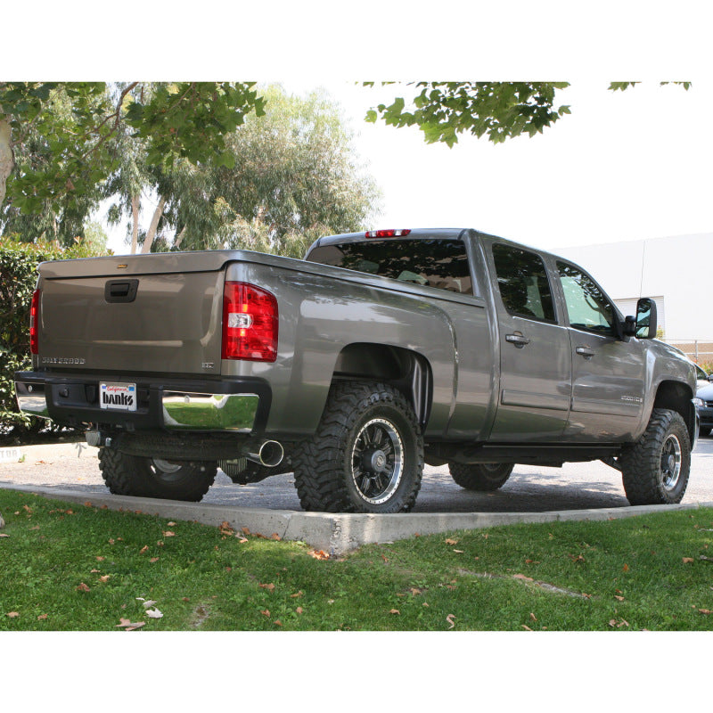 Banks Power 07-10 Chevy 6.6L LMM ECSB-CCLB Monster Exhaust System - SS Single Exhaust w/ Chrome Tip - eliteracefab.com