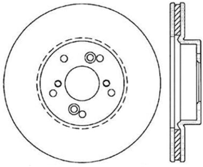 StopTech 99-08 Acura TL Sport Slotted/Drilled Front Right Cyro Rotor Stoptech
