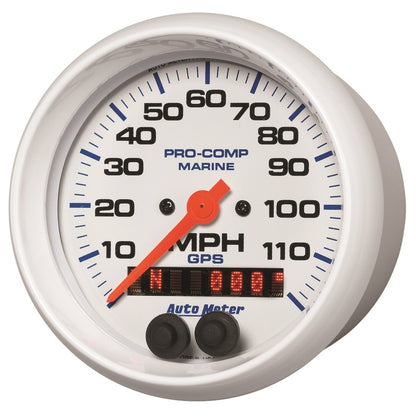 Autometer Gauge GPS Speedometer 3-3/8in 120 MPH Marine White Gauge 200637