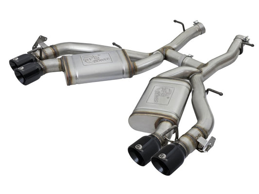 aFe MACHForce XP 3in 304 SS Axle-Back Exhaust Dual Exhaust (NPP) w/ Black Tips 16-17 Camaro SS V8 aFe