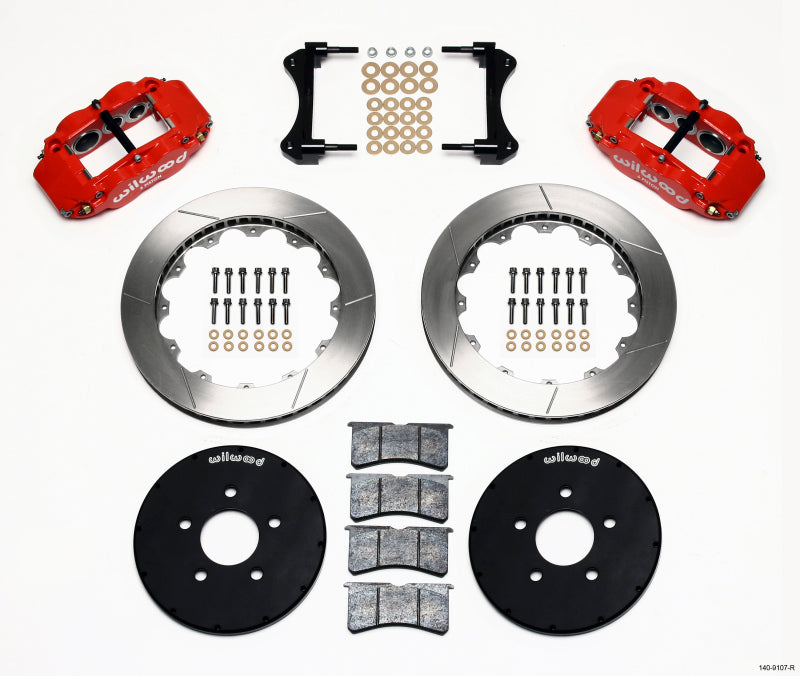 Wilwood Narrow Superlite 6R Front Hat Kit 12.88in Red 1994-2004 Mustang Wilwood