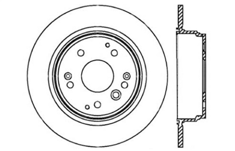 STOPTECH 04-08 ACURA TL / 03-09 HONDA ELEMENT SLOTTED & DRILLED LEFT REAR ROTOR, 127.40061L - eliteracefab.com