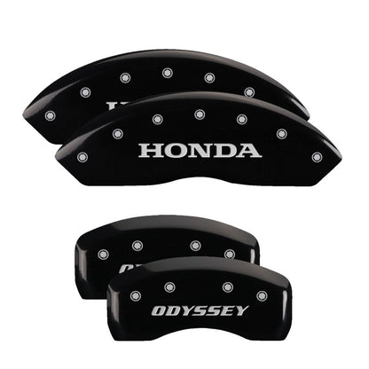 MGP 4 Caliper Covers Engraved Front Honda Engraved Rear Odyssey Black finish silver ch MGP