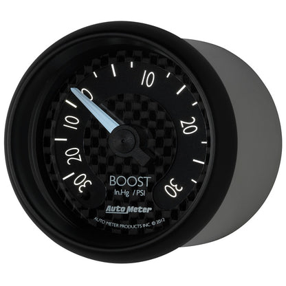 Autometer GT Series 52mm Mechanical 30 In Hg/30 psi Vacuum/Boost Gauge 8003