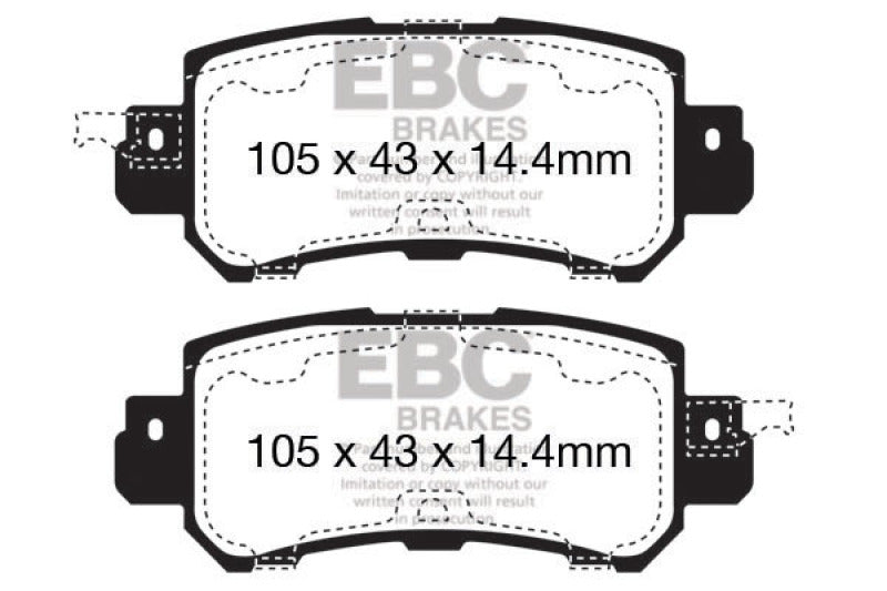 EBC 12+ Mazda CX-5 2 Redstuff Rear Brake Pads - eliteracefab.com