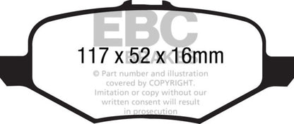 EBC 13+ Ford Explorer 3.5 Twin Turbo 4WD Greenstuff Rear Brake Pads - eliteracefab.com