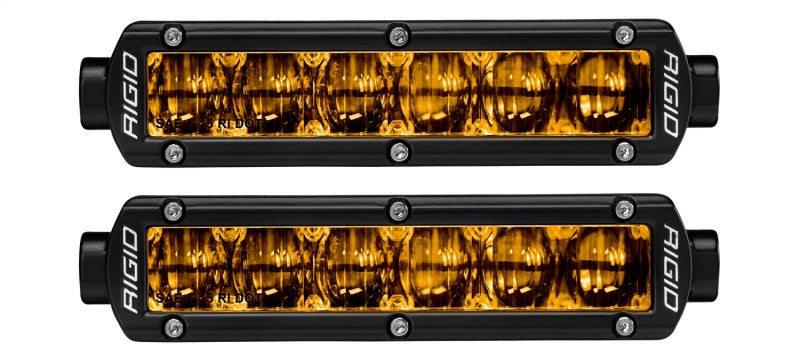 Rigid Industries 6in SR-Series Pro Dot / SAE Fog Lights (Pair) - Selective Yellow - eliteracefab.com