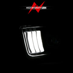 ANZO 05-09 Ford Mustang (w/Factory Halogen HL Only) Projector Headlights w/Light Bar Black Housing
