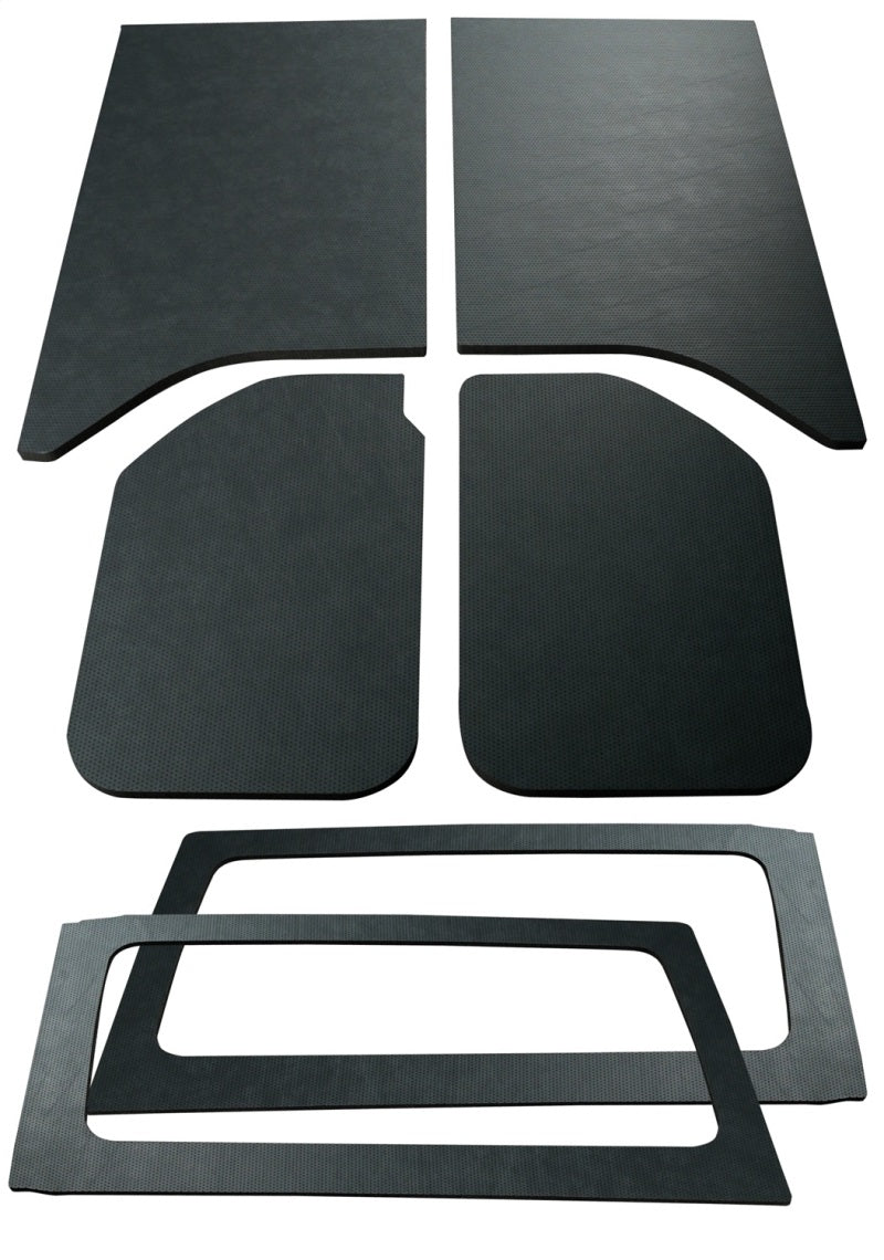 DEI 11-18 Jeep Wrangler JK 2-Door Boom Mat Complete Headliner Kit - 6 Piece - Black Leather Look DEI