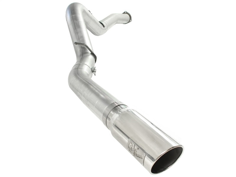 aFe ATLAS 5in DPF-Back Alum Steel Exhaust System Polished Tip GM Diesel Trucks 7.5-10 V8-6.6L td LMM aFe