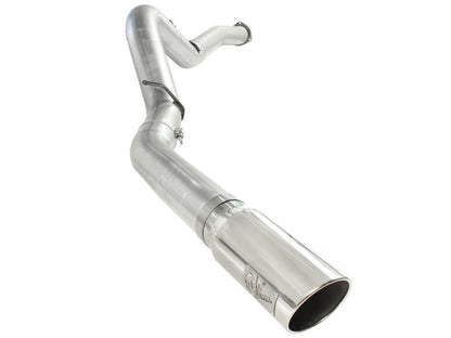 aFe ATLAS 5in DPF-Back Alum Steel Exhaust System Polished Tip GM Diesel Trucks 7.5-10 V8-6.6L td LMM aFe