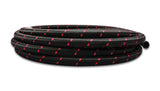 Vibrant -6 AN Two-Tone Black/Red Nylon Braided Flex Hose, E85 Friendly (20 foot roll)