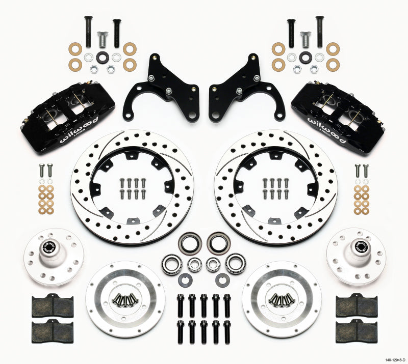 Wilwood Dynapro 6 Front Hub Kit 12.19in Drilled 69-70 Impala Drum/Disc 69-82 Vette Wilwood