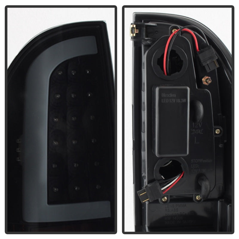 xTune 05-15 Toyota Tacoma (Excl LED Tail Lights) LED Tail Lights - Blk Smk (ALT-ON-TT05-LBLED-BSM) - eliteracefab.com