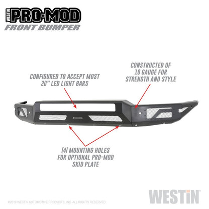 Westin 15-19 Chevrolet Silverado 2500/3500 Pro-Mod Front Bumper - Textured Black - eliteracefab.com