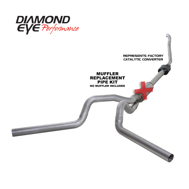 Diamond Eye KIT 4in TB MFLR RPLCMENT PIPEDUALALUM94-97 5 7 3L F250/F350 PWRSTROKE NFS Diamond Eye Performance
