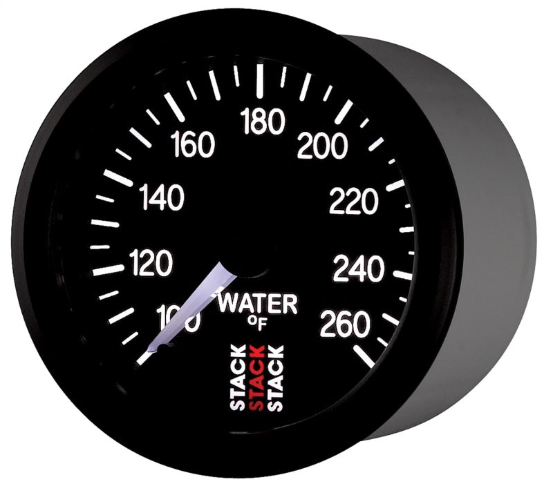 AutoMeter GAUGE; WATER TEMP; PRO STEPPER MOTOR; 52MM; BLK; 100-260deg.F; 1/8in. NPTF MALE AutoMeter