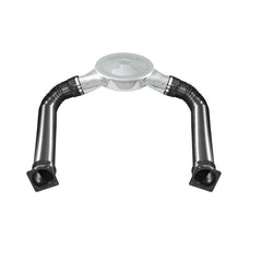 Spectre Air Box Kit 14in. / Dual 120 Degree Inlets - Chrome w/Black Ducts - eliteracefab.com