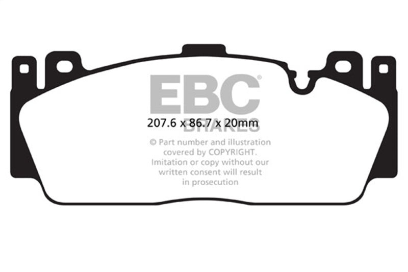 EBC 12+ BMW M5 4.4 Twin Turbo (F10) Yellowstuff Front Brake Pads - eliteracefab.com