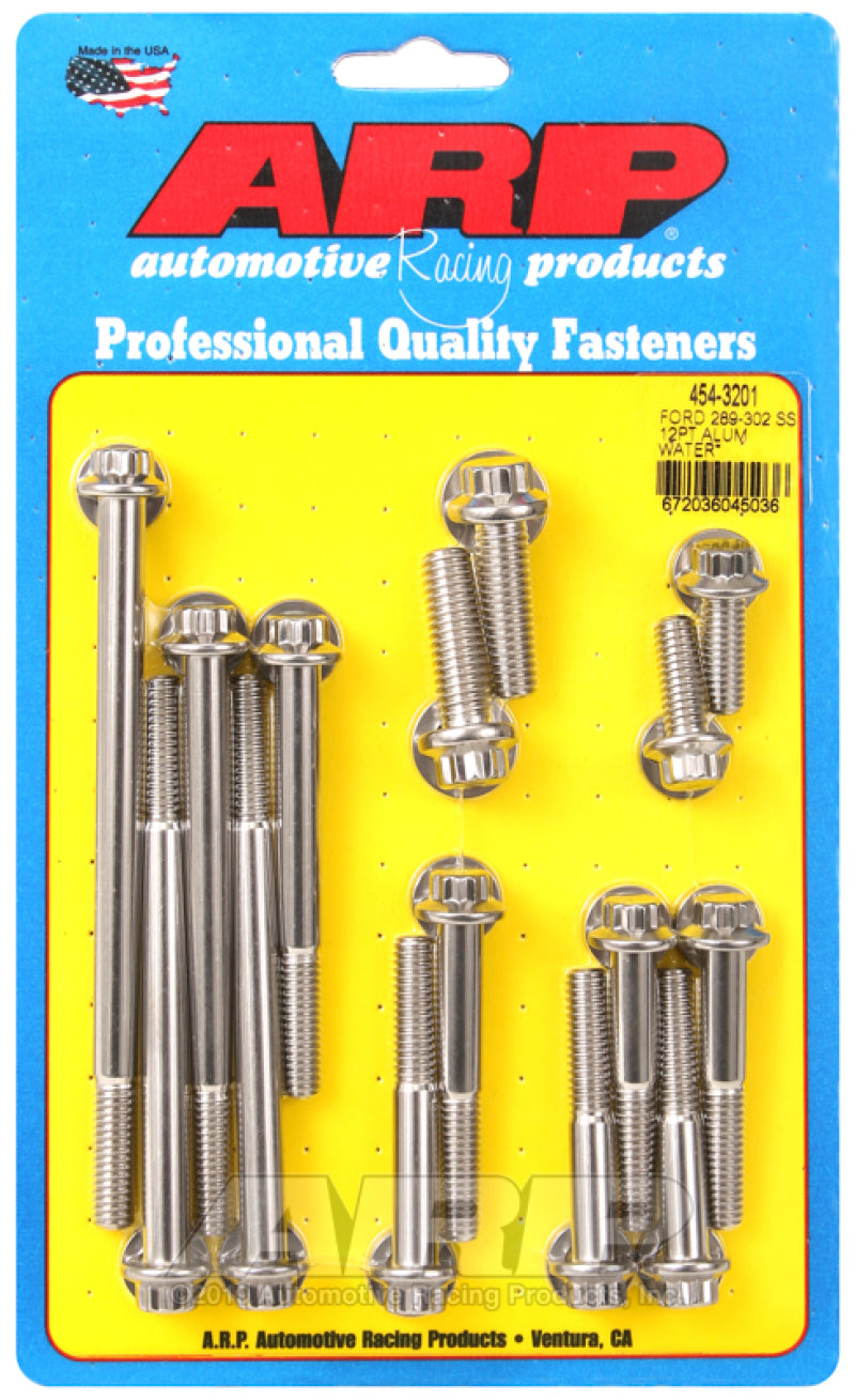 ARP Ford 289-302 SS 12pt Aluminum Water Pump and Front Cover Bolt Kit ARP