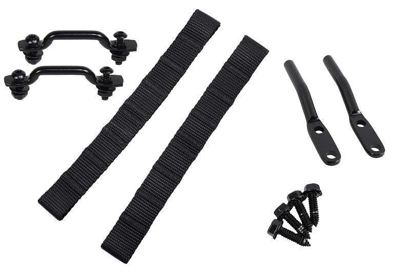 Kentrol 76-95 Jeep CJ/YJ Door Strap Kit Black Powdercoat Stainless Steel Kentrol