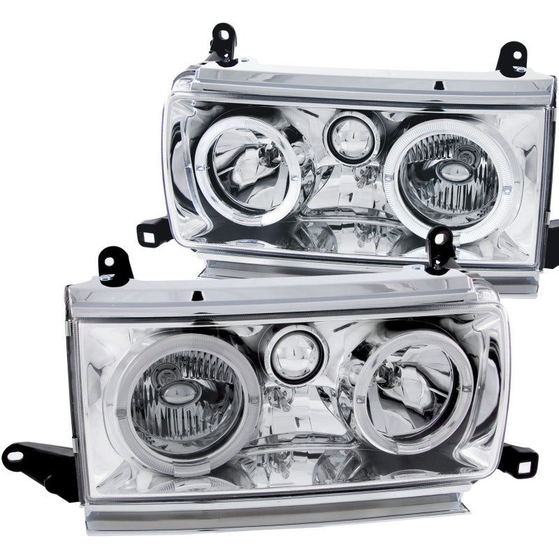 ANZO USA Toyota Land Cruiser Crystal Headlights W/ Halo Chrome; 1991-1994 - eliteracefab.com