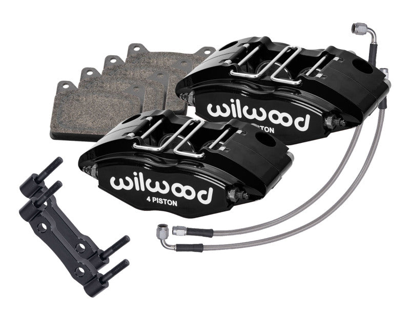 Wilwood 69-74 Porsche 911 Front Powerlite Caliper Kit 3in MT - Black Wilwood