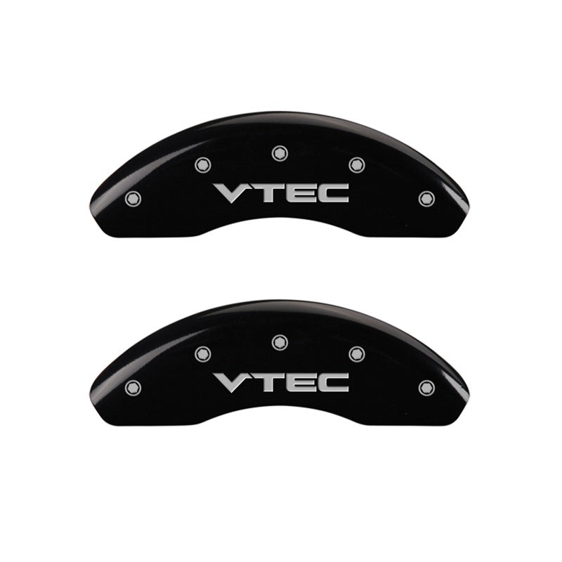 MGP Front set 2 Caliper Covers Engraved Front Vtec Black finish silver ch MGP